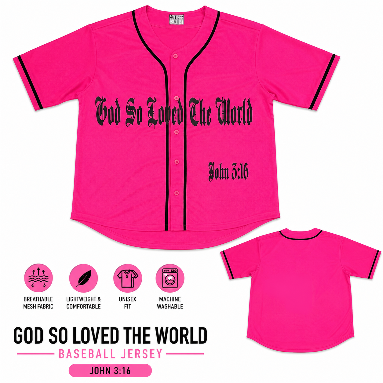 God So Loved the World – John 3:16 Baseball Jersey