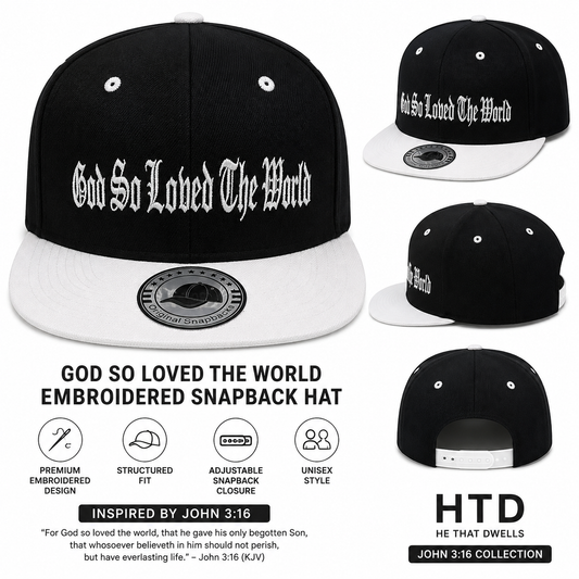 God So Loved the World Embroidered Snapback Hat