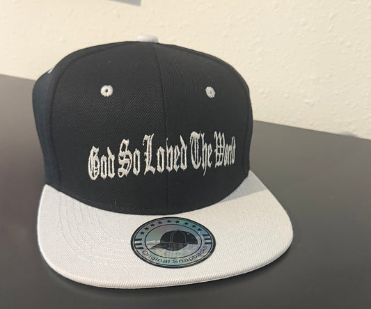 God So Loved the World Embroidered Snapback Hat